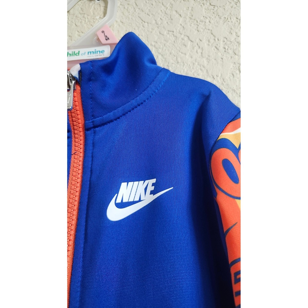Nike Kids Royal Blue Just Do It Graphic Print Full Zip Track Jacket 3T Boys - Picture 6 of 13